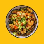 Skillet de Camaron con Vegetales