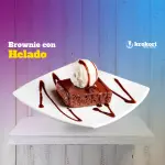 BROWNIE CON HELADO