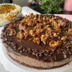 Torta de brownie e crocante de nozes