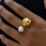 Anillo bola Chapa Oro18k