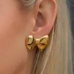 Arete forma de listón dorado Inox.