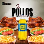 2 Pollos + Gaseosa  de 3 Litros