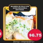 Milanesa de pollo con queso gratinad