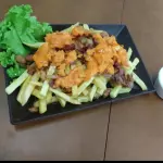 Batata frita com cheddar e bacon