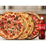 Combo 3 pizzas Gg sendo uma 1 pizza doce Gigante + Coca cola ou Guaraná 2l