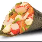 Temaki salmão e kani