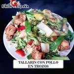 Tallarin de pollo en trozos