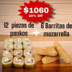 12 piezas de panko + 6 barritas