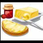 PAN CON MANTEQUILLA Y MERMELADA