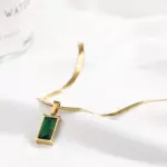 Cadena zircon verde rectangular Inox(copy)