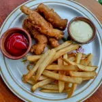 DEDITOS DE POLLO CON PAPAS FRITAS