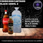 Ron Black 500ml+coca cola+hielo