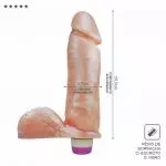 PÊNIS C/ESCROTO E VIBRO 20,5 X 4,7CM