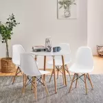 Mesa de 80cm nórdica+4 sillas eames