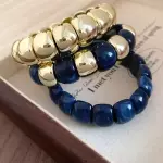 Pulseras azul y dorado (p/u)