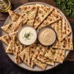 Torrada crocante 2 molho alho tahini