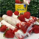 Sacolé de Ninho com Gel. de Morango