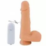 PENIS VENTOSA C/ ESCROTO E VIBRO 17,5 X 4,0CM