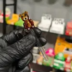Piteira de vidro Urso de Pelucia 6mm
