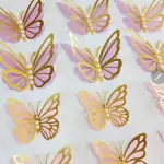 Mariposa 3Dx12 rosada RG012