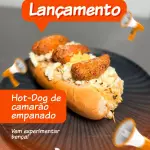 HOT DOG DE CAMARÂO EMPANADO