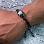 Pulsera Caballero de cuero y larimar