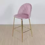 Banqueta Rosa Praga pata dorada