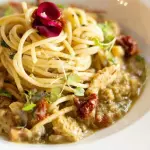 Spaguetti al Pesto con Pollo