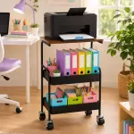 Mesa auxiliar metal y madera