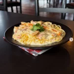 Pasta a la crema con pollo