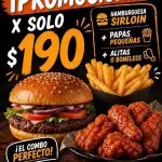 Combo sirloin papas y alitas