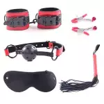 KIT DE  BDSM 5 PIEZAS - ROJO / negro