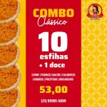 10 esfihas clássicas + 1 Esfiha doce