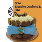BOLO 10CM  COM BISCOITOS E FITA