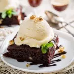 Brownie con helado