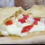 Pastel Queijo, palmito e tomate