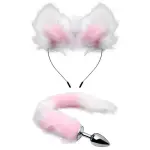 Kit Rabo Tiara Orelhas Rosa