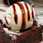 brownie con helado