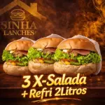 3 X-Saladas + Refri 2lt