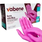 Cx Luva Nitrilica M C/100 Vaben Rosa