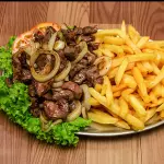 contra fila com batata frita