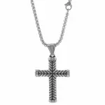 Silver Braided Cross Necklace
