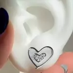 Aros plateados corazón