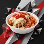 Parmegiana com macarrão