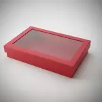 Caixa Cartonado  C/Visor Vermelho