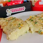 Omelete recheado carne c/ catupiry