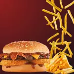 BBQ Bacon cheeseburger c/ papas