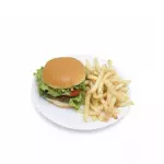 Hamburguesa solo queso con fritas