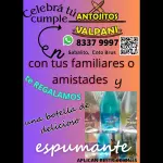 Botella de espumante de cortesia