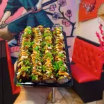 48 Hot médio de salmão grelhado